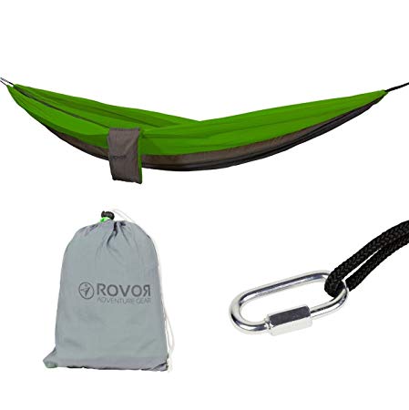 Rovor Chill-Ino Backpacking Camping Hammock with Quadruple Stitching, Includes 2 Carabiners and Attached Stuff Sack | The Chill-Ino Makes a Great 1 Person Portable Hammock