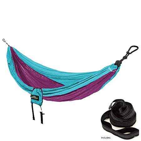 Castaway Travel Hammock Single with Loop Hanging Straps