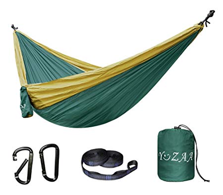 Yozaa XL Double Camping Hammock with Tree Straps - Lightweight Portable Hammock, Parachute Hammocks for Recreation, Camping, Hiking, Backpacking. 118