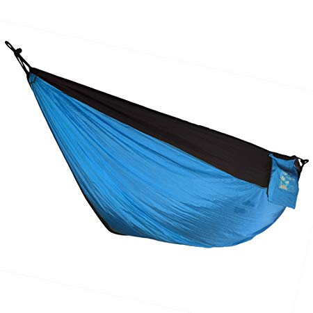 Two Person Hammock, Heavy Duty Double Wide Nylon Camping Hammock for Couples, 400+ Pound Capacity