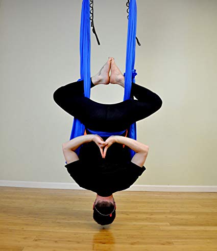 Deluxe Aerial Yoga Hammock (Yoga Swing Aerial Yoga) (Superman Blue)