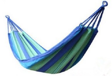 Comfortable Breathable Cotton Camping Hammock Size 78x32Inch Blue Stripes