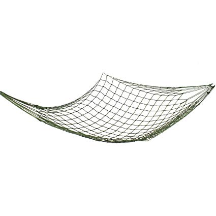 uxcell 8.2ft x 6.5ft Army Green Nylon Camping Hammock Mesh Net Sleeping Bed