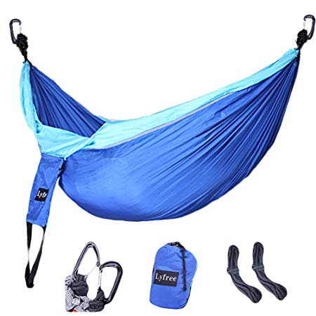 Lyfree Double Hammock for Camping Portable Folding for Hiking Travel Sleeping Outdoor Survival Tree Quality Tent Parachute Bag Hammock