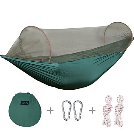 G4Free Portable & Foldable Camping Hammock Mosquito Net Hammock Tent Capacity 440 lbs Outdoor & Indoor Backyard Hiking Backpacking Tree Hammocks (110x50 inch)