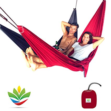 Hammock Bliss Tandem - One Hammock With Two Separate Spaces Allows Two People To Hang Together In Bliss - Great For Couples Or Create Double Layer Hammock