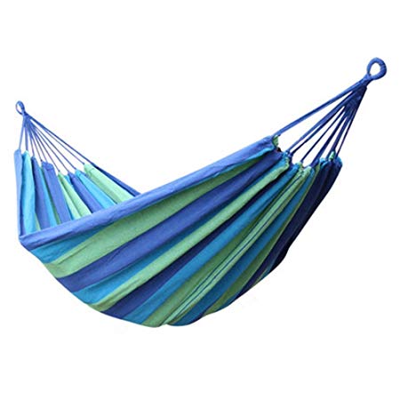 PowerLead Phkc K001 Hammock Cotton Fabric Travel Camping Hammock 2 Person 450lbs for Hammock Chair Bed Outdoor Bedroom Indoor