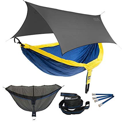 Eagles Nest ENO DoubleNest OneLink Combo - Sapphire/Yellow Hammock+Grey Profly