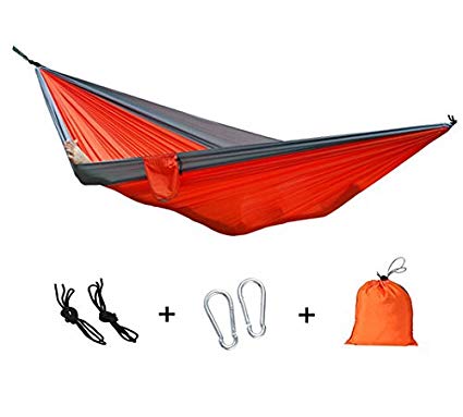 Double Camping Hammocks, Arricastle Portable Comfort Nylon Fabric Parachute Lightweight Hammocks for Outdoor or Indoor Leisure