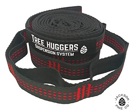 Jackson Pine Tree Huggers Hammock Straps- Superior Strength, 32 Adjustment Loops, Triple Stitched Reflective Tracers, Anti-Stretch and Tree Friendly, Tested to Hold 1000 Pounds