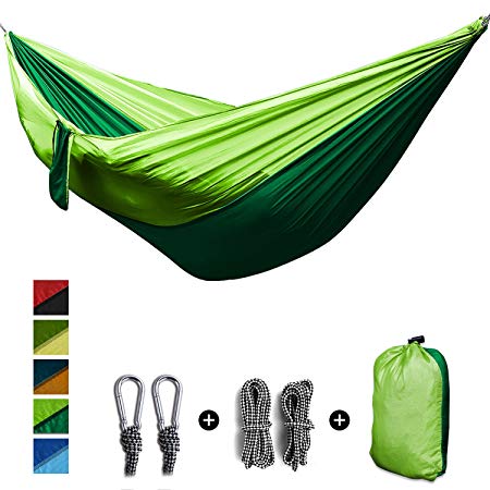 Argus Le Sale Single & Double Camping Hammock-Lightweight,Comfortable, Portable,Parachute Nylon Hammock,Best Gear for Outdoors Backpacking Survival Travel,Holds 660lbs Capacity