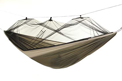 Byer of Maine Moskito Kakoon Mosquito Net Camping Hammock by, Full-Sized, Single Person, Lightweight, Easy to Transport, Parachute Nylon, No-See-Um Mosquito Netting, 116”x56”, Holds up to 275lbs