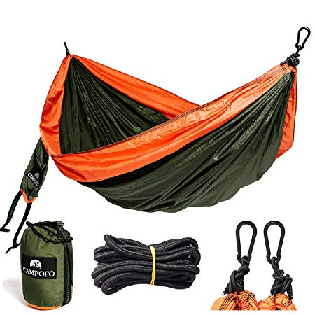 Double Camping Hammock, Perfect-Sized Parachute With Flexible Ropes, Lightweight, Portable, Premium-quality Fabric, An Ideal Companion For Multiple Activities: Camping, Traveling, Picnicking, Hiking.