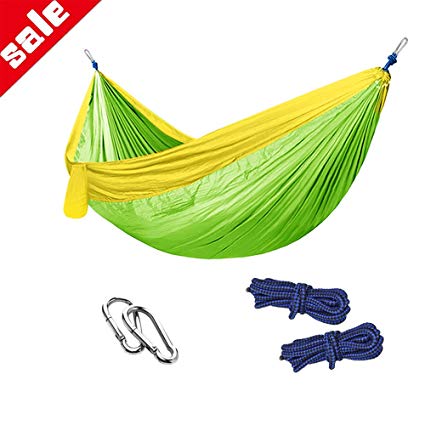 DONYER POWER Camping Parachute Hammock Lightweight Outdoor Single & Double Hammocks For Backpacking, Beach, Back Yard, Travel