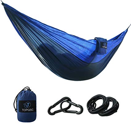 TOPQSC Hammocks Outfit Hammocks 440lbs Capacity with 2 Ropes and Carabiners Ultra-light Portable Compact Nylon Camping Hammock Perfect for Outdoor, Beach, Backyard, Hiking and Indoor Sleeping