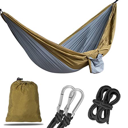 Korotus Portable Parachute Hammock For Backpacking, Camping, Hiking, Travel, Beach, Yard - Ultra Lightweight Nylon