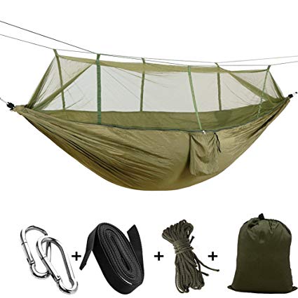 Hammock Mosquito Net, SCONFID Lightweight Parachute Fabric Double Camping Hammock Bug Net Hammock for Travel Backpacking Hiking and Backyard