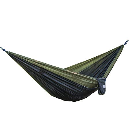 OuterEQ Portable Lightweight Nylon Fabric 400lb Capacity Double Hammock Travel Camping Hammock