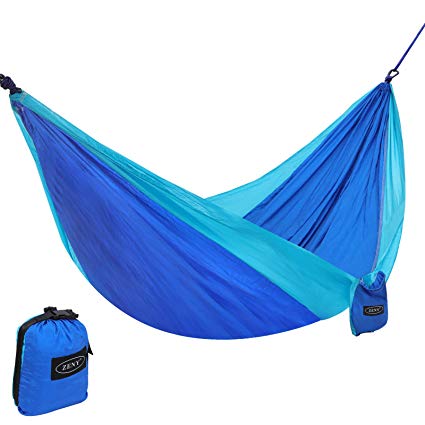 ZENY Double Camping Hammock w/Tree Straps & Aluminum Carabiners, Lightweight Portable Hammock for Backpacking, Hiking, Beach & Yard