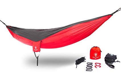 New Oak Double Camping Hammock Set – Lite weight, compact, quick hang comfort system, optional 10 ft Tree Straps and 12kn biners, EVERYTHING TO GET OUT THERE AND GET LOST!!