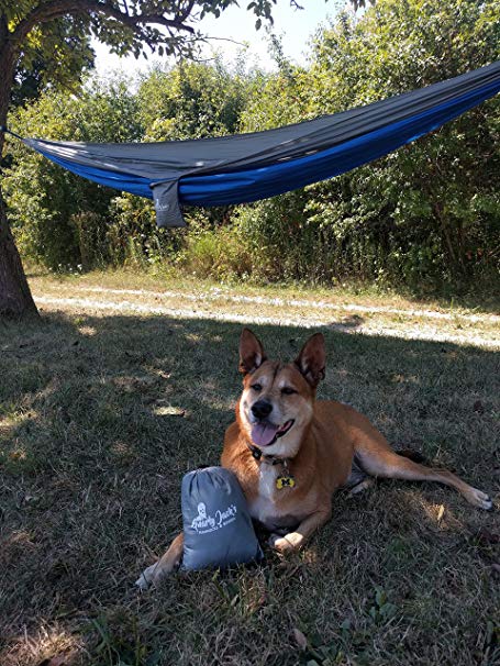 Portable Camping Hammock - Includes hammock, straps, bag, carabiners - lightweight with 400+ lb capacity for camping, hiking, backpacking or backyard parachute hammocks by Gnarly Jack's