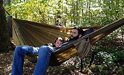 Airblasters Portable Nylon Fabric Parachute Hammock Outdoor Camping Multifunctional Hammocks(Yard Brown)