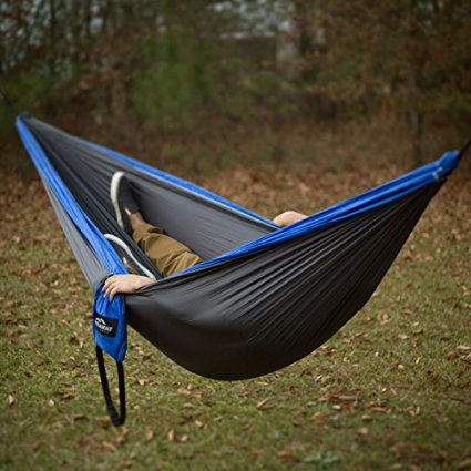 Castaway Hammocks Double Travel Hammock - Blue/Charcoal