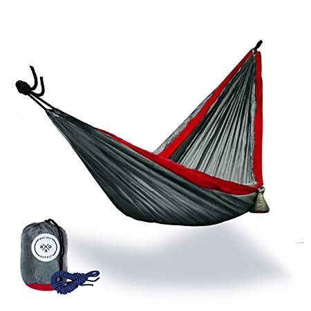 B.O.S. Double and Single Camping Hammocks - Ultralight Portable Nylon Parachute Multifunctional Hammocks