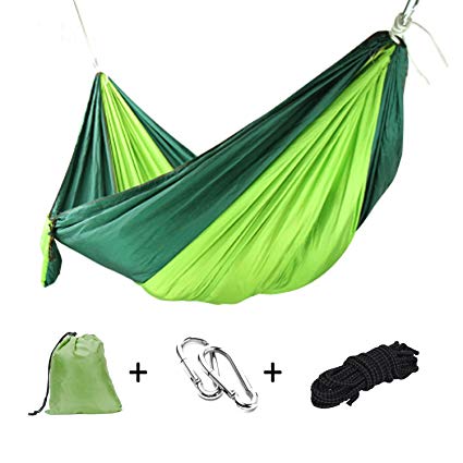 Goodlee Single & Double Portable Camping Hammock,Lightweight Nylon Parachute Hammock with Tree Straps for Travel,Camping,Backpacking and more.