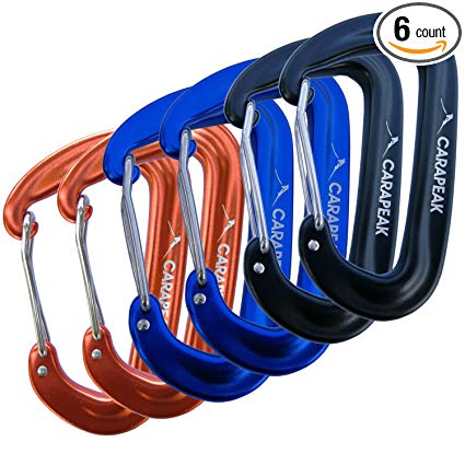 CARAPEAK 12KN Mini Wiregate Aluminum Lightweight 2 4 5 6 Packs Set Hammock Snag Free Carabiners Asymmetric D Shape