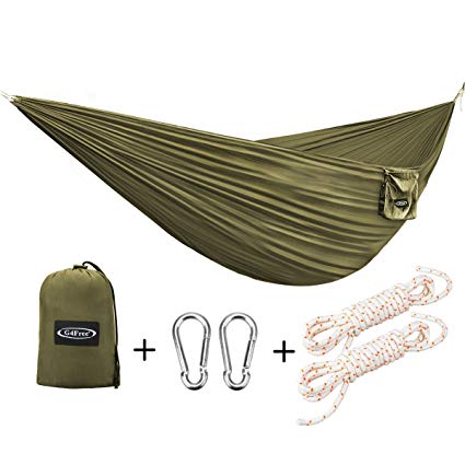 G4Free Portable Hammock - Lightweight Pure Color Nylon Fabric Parachute Hammock For outdoor Camping, Hiking,Travel, Hammock Ropes & Steel Carabiners included