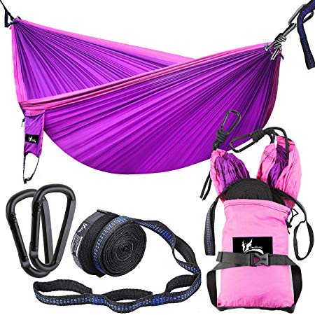 OUTDRSY Reinforced Camping Hammock Full Set 550lbs Capacity, 118