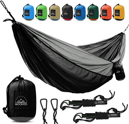 Camping Hammock - Double Hammock with Hammock Straps Indoor Outdoor Best Quality Hammocks 500 lbs Portable Hanging Nylon Hammock Kit 118