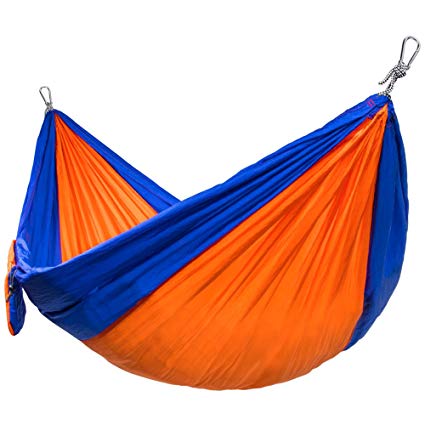 Single-Wide Camping Hammock, Lightweight and Portable Parachute Nylon by Grizzly Peak