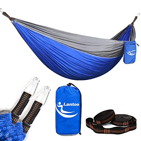 Lantoo Double Camping Hammock Ultralight Parachute Nylon Portable Hammock, 126