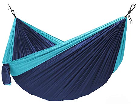 Buckeye Outdoor Gear - PREMIUM XL Double Camping Hammock COMPLETE KIT with FREE Straps and Carabiners, High Strength Nylon 9'10